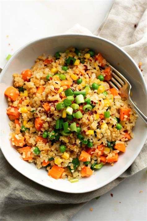 It also contains valuable b vitamins, which are and i've even seen breaded and deep fried corn nuggets which are probably no healthier than frozen chicken nuggets. Healthy Vegan Cauliflower Fried Rice | Recipe | Vegan ...