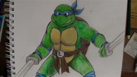 My Pencil Ink Drawing Leonardo Teenage Mutant Ninja Turtles Cartoon Youtube