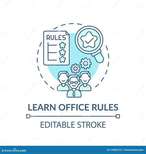 Official Rules Of Workplace Concept Icon Stock Vector Illustration Of