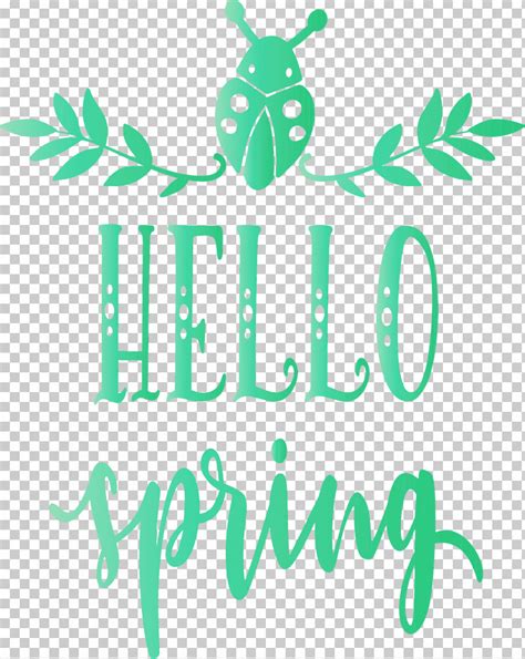 Green Text Font Logo Png Clipart Green Hello Spring Logo Paint