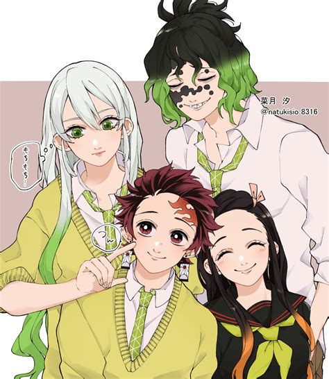 Daki Y Gyutaro Se Inscriben En Kimetsu Gakuen Con Este Genial Fanart De