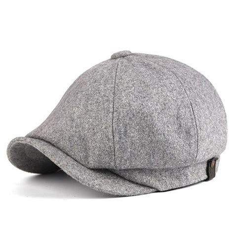 British Style Men Newsboy Caps Octagonal Hats Winter Wool Hat Gatsby C
