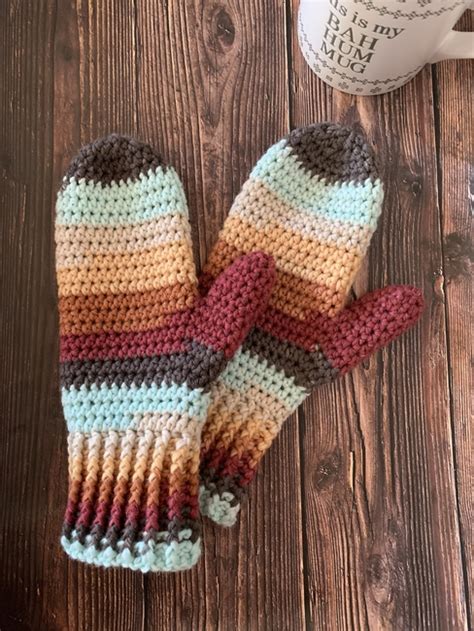 Rustic Cabin Mittens Crochet Pattern Ribblr