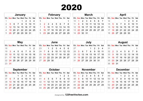 Printable Calendar Weekly 2020 Calendar Printables Free Templates