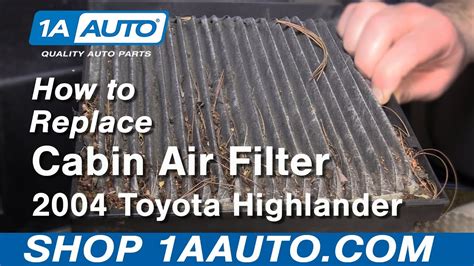 Activated charcoal cabin air filters should be replaced once a year or every 15.000 miles (24000 km). How to Replace Cabin Air Filter 00-07 Toyota Highlander ...