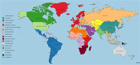 Geographical Regions Of The World Map United States Map