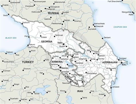 Vector Map Of The Caucasus Political One Stop Map
