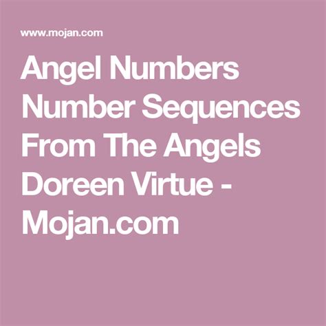 Angel Numbers Number Sequences From The Angels Doreen Virtue Mojan