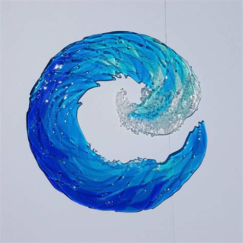 Ocean Wave Fused Glass Sculpture Beach Decor Sea Decor Surf Etsy Sea Decor Surf Decor