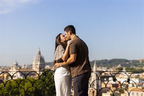 a fantastic quasi summer surprise proposal at pincio terrace in rome