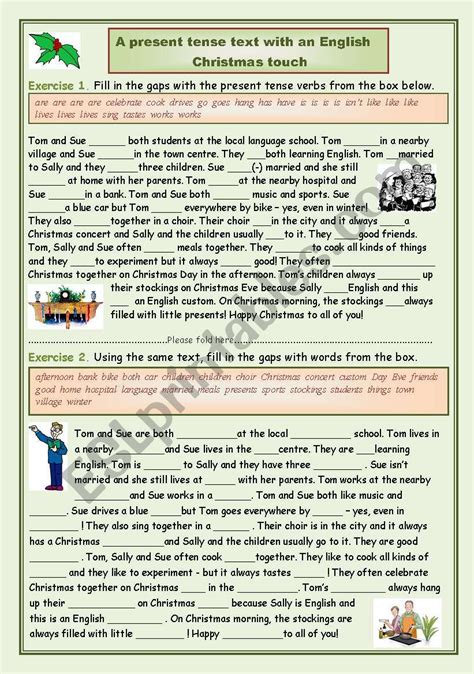Text For Beginners With A Christmas Touch Esl Worksheet