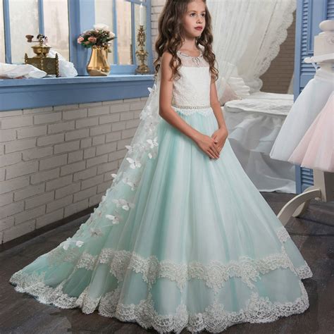 2017 Flower Girls Dresses For Weddings Baby Party Frocks Lace Children
