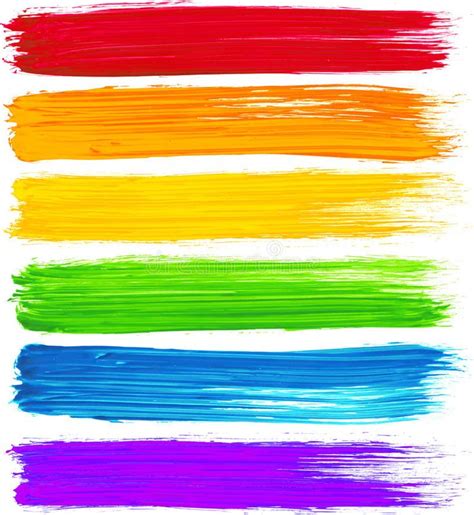 Vector Rainbow Watercolor Brush Strokes Vector Rainbow Colors