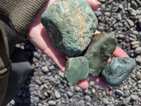 Four Very Slightly Different Types Of Green Rock In Humboldt County