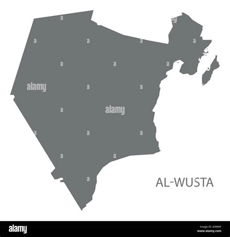 Al Wusta Map Of Oman Grey Illustration Silhouette Shape Stock Vector
