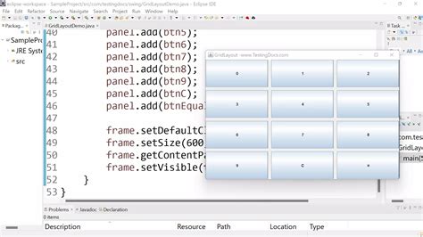 Java Swing Gridlayout