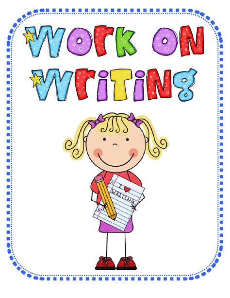 Work On Writing Poster Clip Art Library