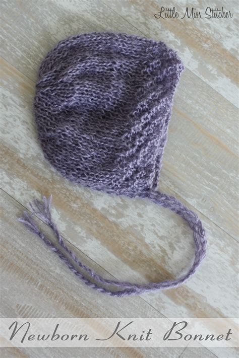 Little Miss Stitcher Newborn Knit Bonnet