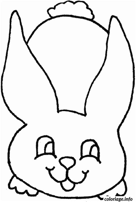 Resultat de recherche d images pour dessin lapin tres. Coloriage Paques Lapin De Face Maternelle dessin
