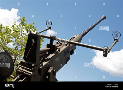 World War Two Anti Aircraft Gun Or Ack Ack Gun On Display At A Ww2 Re