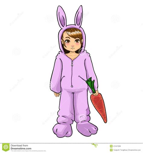 Little Bunny Girl Stock Vector Illustration Of Handnnthis
