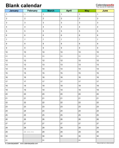 Calendar Template Excel 2007 Free Printable Blank Calendar Template