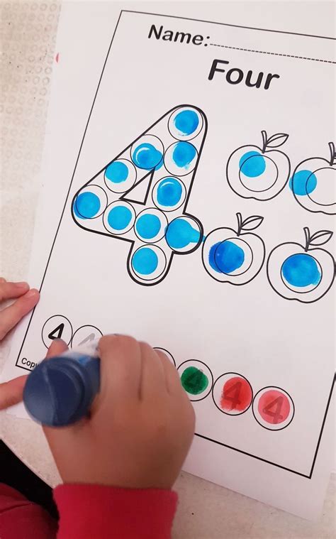 Set Of 123 Numbers Count Apples Dot Marker Activity Coloring Pages