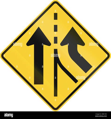 Us Road Warning Sign Merging Stock Photo Alamy