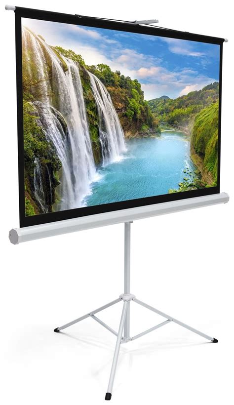 63 X 36 Projector Screen With Tripod Stand 72 Inch Retractable Screen