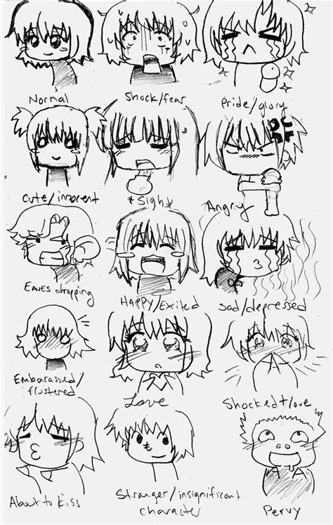 Chibi Expressions By Potential Success On Deviantart Drawing Feelings