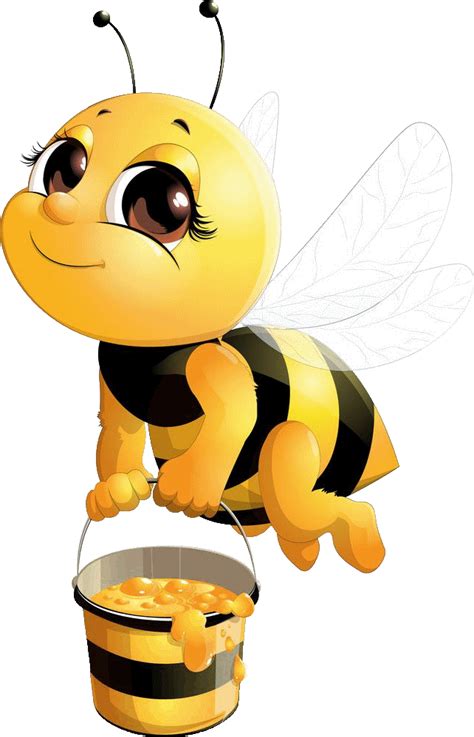 Biene mit Honigeimer süß 02 Bee pictures Cartoon bee Bee drawing