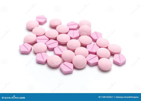 Prescription Drugs Or Medicine Pills And Tablets Of Pink Colors Shades