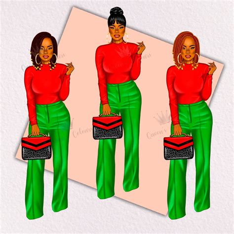 Sorority Girls Clipart Afro Girls Clipart Sisterhood Clipart Lady Boss