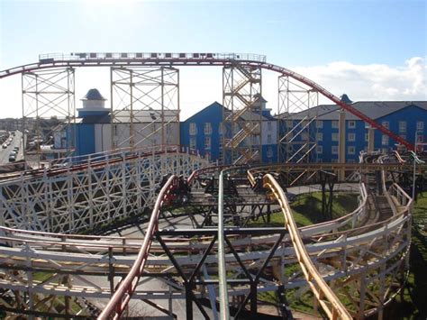 It was designed for the park by mack of germany in 1988. Blackpool Pleasure Beach - Steeplechase