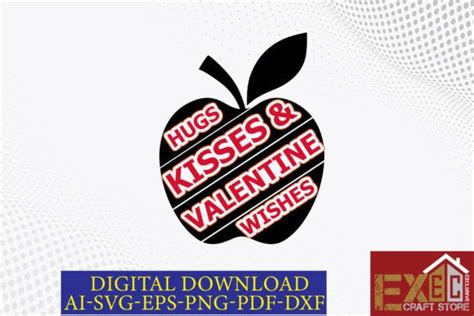 Hugs Kisses Valentine Wishes Graphic By Exclusive Craft Store