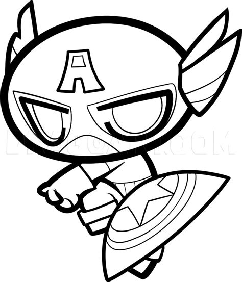 How To Draw Chibi Captain America Step By Step Drawing Guide By Dawn
