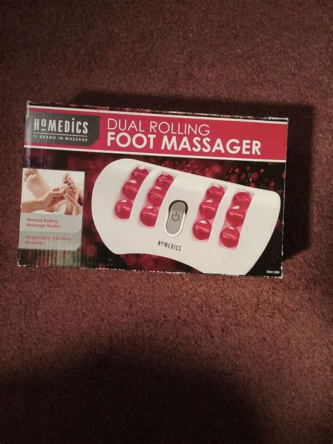 Homedics Dual Rolling Foot Massager Massage Rotating Red Vibration