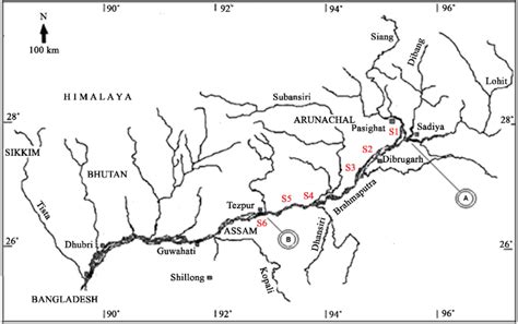 Brahmaputra Drainage System Map