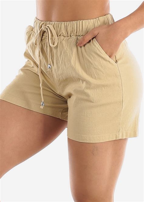Buy Khaki Shorts Women In Stock