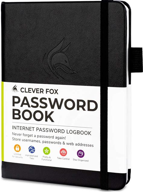 Clever Fox Password Book With Tabs Internet Address And Password