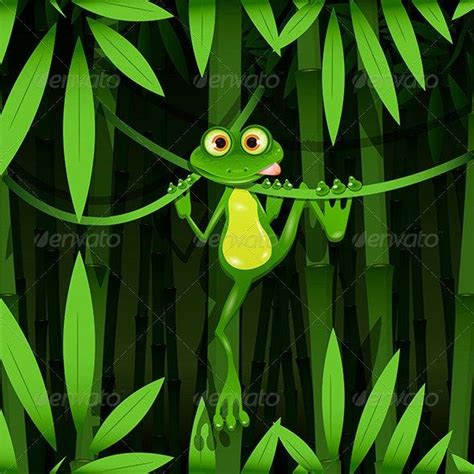 Frog In A Jungle By Brux Graphicriver In 2020 Jungle Illustration