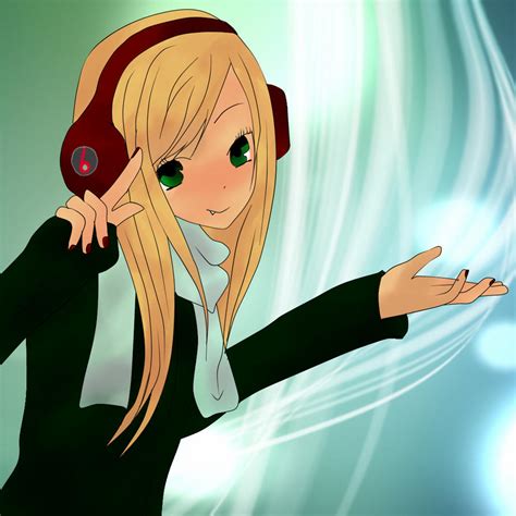 Anime Girl With Headphones By Applepop410 On Deviantart