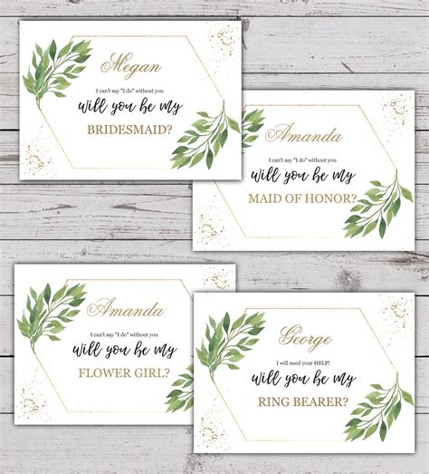 Bridesmaid Proposal Card Template Maid Of Honor Proposal Printable