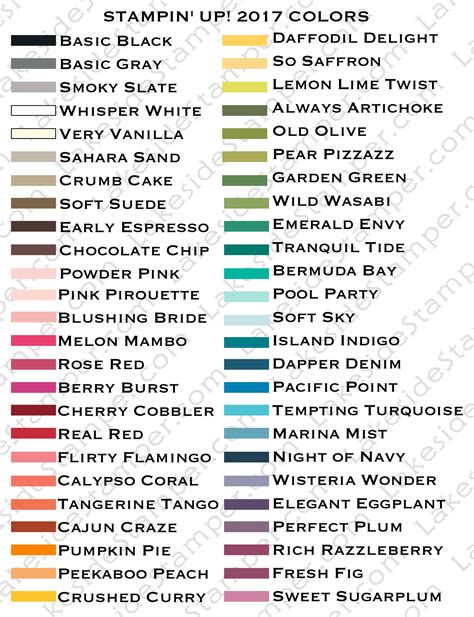Stampin Up 2017 Colors