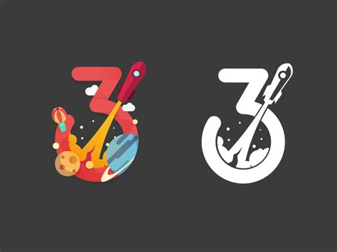 Number Three Graphic Design Logo Logo Design Collection Vector Design
