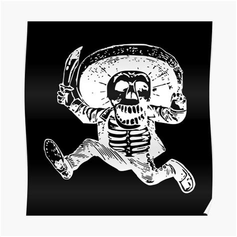 Póster Esqueleto Mexicano Corriendo De Votsis Redbubble