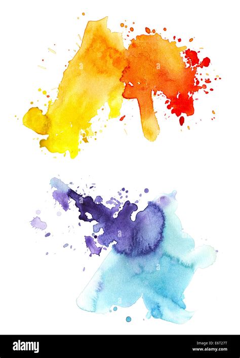 Two Watercolor Splashes Stock Photo Alamy