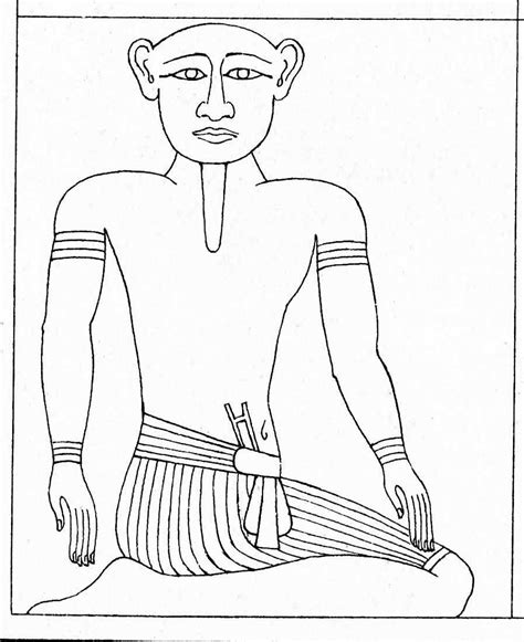 Ancient Egypt Line Drawing Of A Star Gazing Priest From The Era Of The