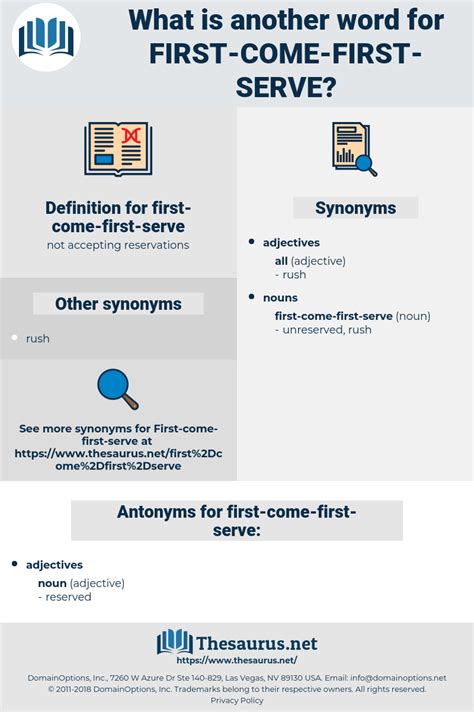 Synonyms For First Come First Serve