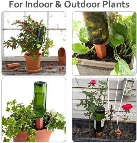 Plant Watering Devices 6 Pack Terracotta Vacation Waterer Wine Bottle